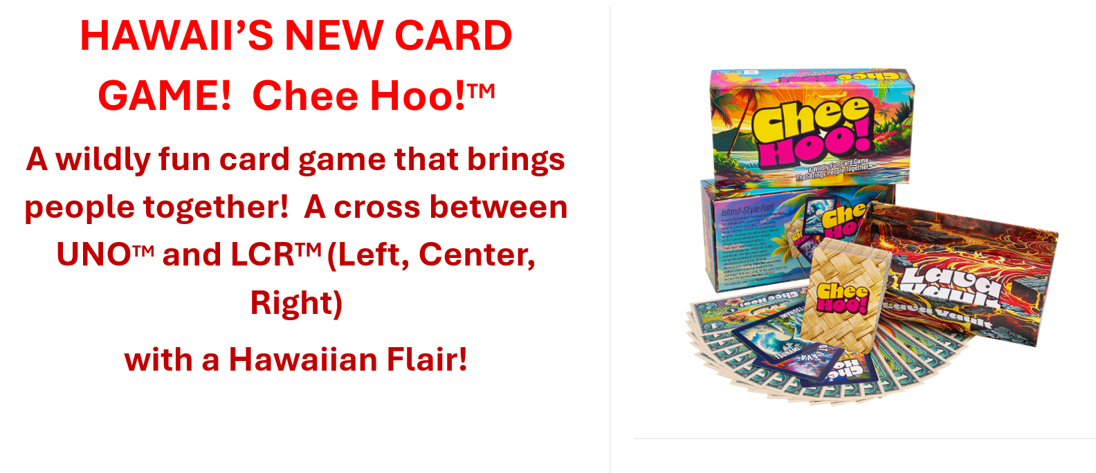 Chee Hoo!™ Card Game: (Free Shipping in the USA) Available Now!